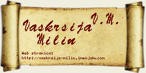 Vaskrsija Milin vizit kartica